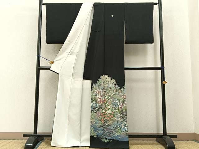 平和屋着物■豪華黒留袖 友禅 作家物 御所解文 正絹 逸品 BAAY3103hj