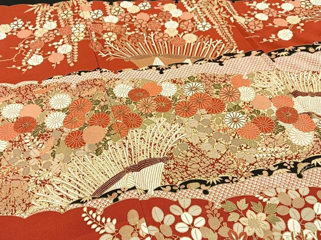 平和屋着物■豪華黒留袖 駒刺繍 宝尽くし草花文 金彩 正絹 逸品 未使用 BAAY3105hj