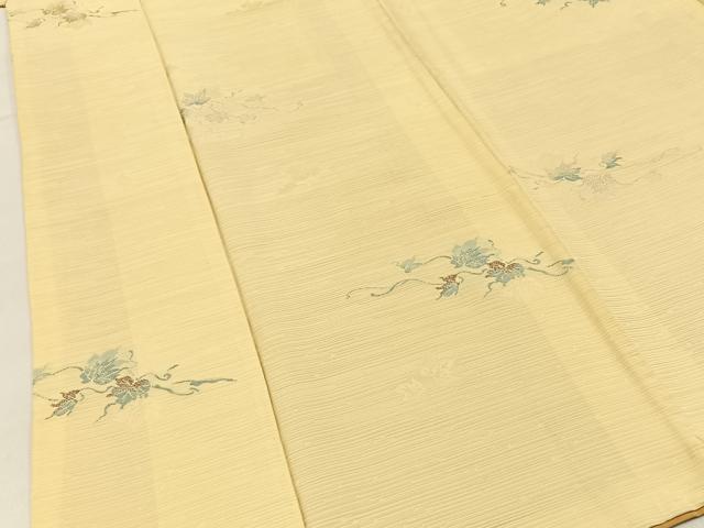 平和屋着物■上質な小紋 寿光織 蔦の葉文 金銀糸 正絹 逸品 BAAY3115hj