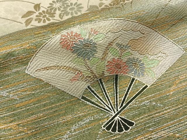 平和屋着物■訪問着 扇面秋草文 暈し染め 金銀彩 正絹 逸品 BAAY3118hj