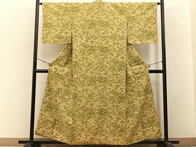 平和屋着物■上質な小紋 紬地 笹尽くし 正絹 逸品 BAAY3122hj
