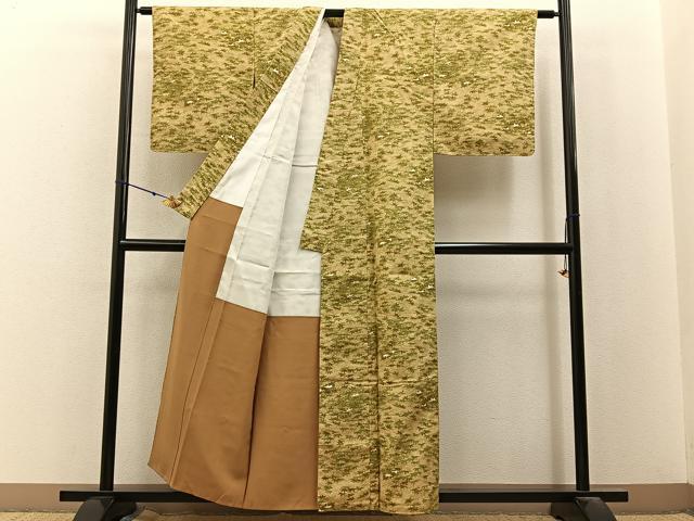 平和屋着物■上質な小紋 紬地 笹尽くし 正絹 逸品 BAAY3122hj