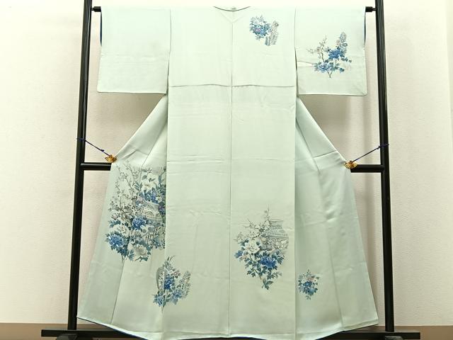 平和屋着物■訪問着 陶器花文 正絹 逸品 BAAY3123hj