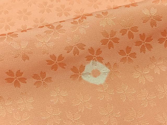 平和屋着物■長襦袢 無双仕立て 絞り 桜地紋 正絹 逸品 未使用 BAAY3125hj