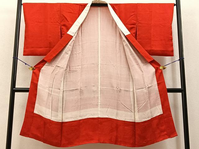 平和屋着物■長襦袢 袷 飛鶴花地紋 正絹 逸品 BAAY3129hj
