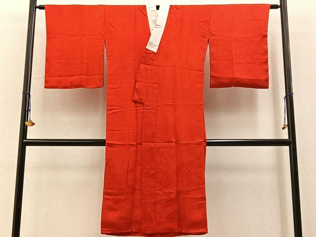 平和屋着物■長襦袢 袷 飛鶴花地紋 正絹 逸品 BAAY3129hj