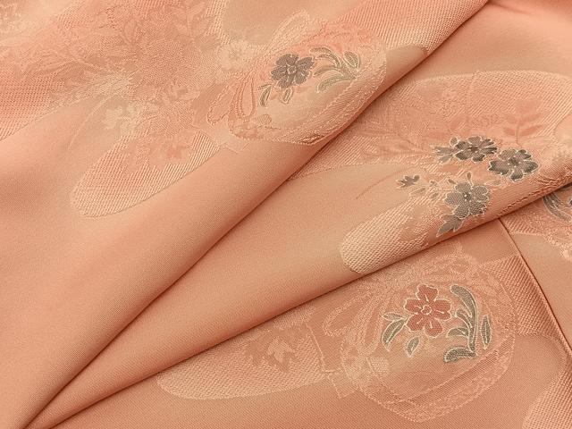 平和屋着物●上質な小紋 地紋起こし 仕覆花文 暈し染め 正絹 逸品 未使用 BAAY3131hj