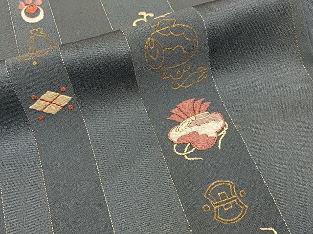 平和屋着物■訪問着 刺繍 宝尽くし 金彩 銀糸 正絹 逸品 BAAY3136hj