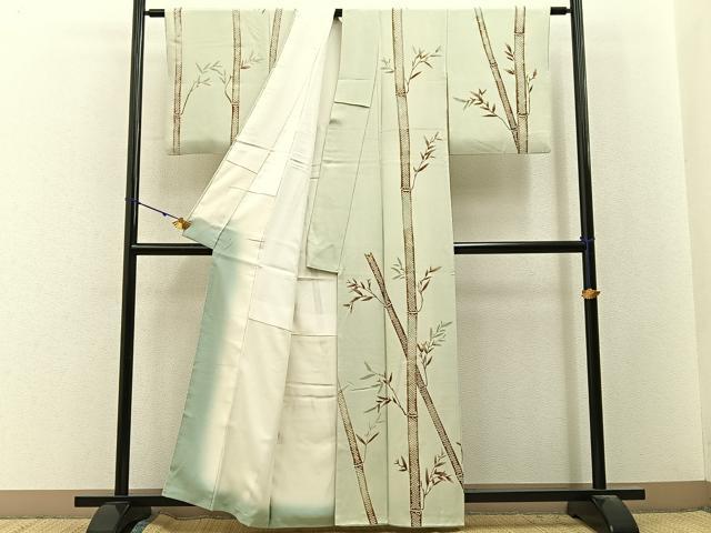 平和屋着物■訪問着 作家物 鹿の子群竹文 正絹 逸品 BAAY3138hj