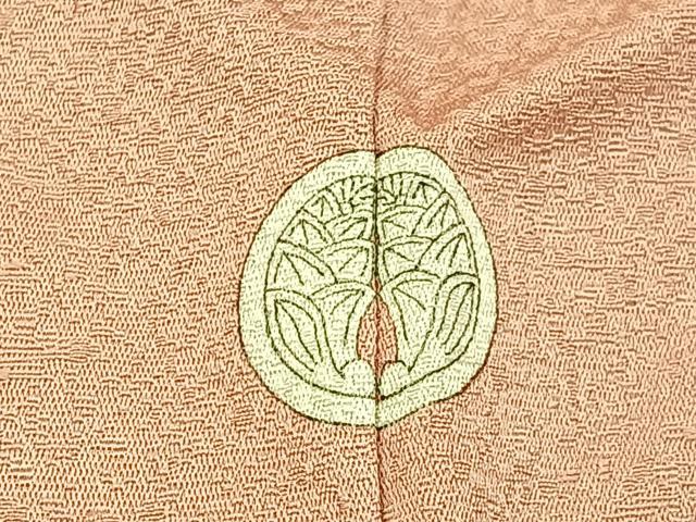 平和屋着物■上質な色無地 辻が花地紋 赤香色 正絹 逸品 BAAY3143hj