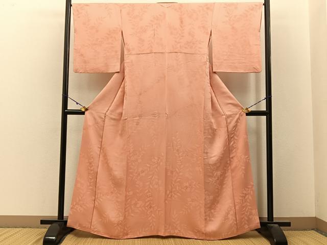 平和屋着物●上質な小紋 地紋起こし 草花文 正絹 逸品 BAAY3144hj