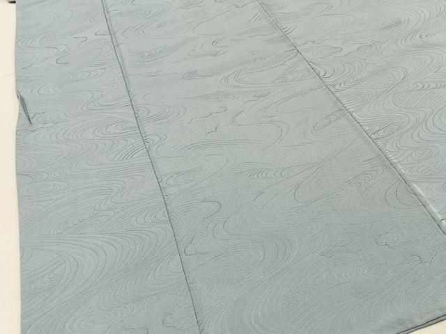 平和屋着物■上質な色無地 流水地紋 薄雲鼠色 正絹 逸品 BAAY3154hj