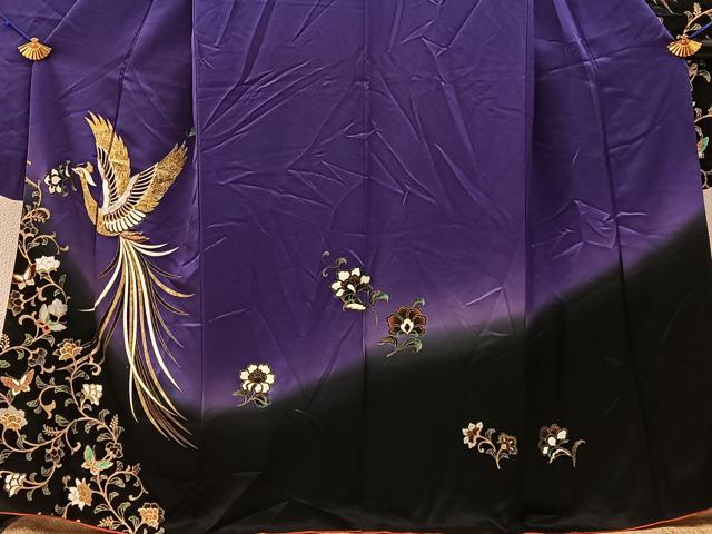 平和屋着物■豪華振袖 鳳凰更紗花蝶文 暈し染め 金銀彩 正絹 逸品 BAAY3159hj