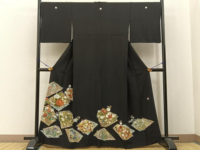 平和屋着物■豪華黒留袖 作家物 駒刺繍 花鳥文 金銀彩 正絹 逸品 BAAY3167hj
