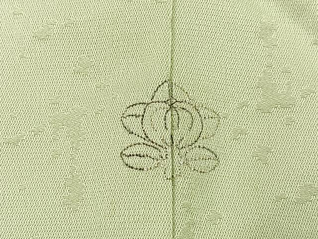 平和屋着物■上質な色無地 霞地紋 若芽色 正絹 逸品 BAAY3171hj