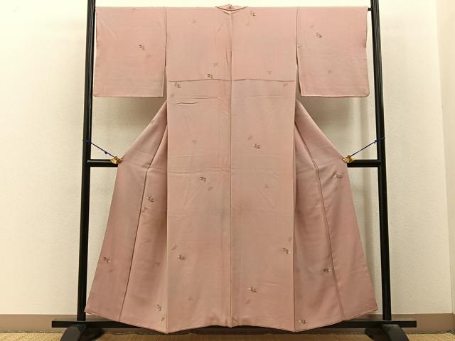 平和屋着物■上質な小紋 刺繍 南天文 暈し染め 金彩 正絹 逸品 BAAY3174hj