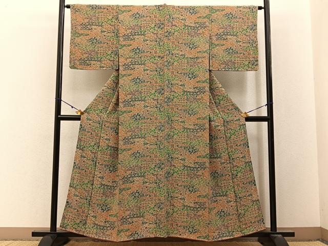 平和屋着物■上質な小紋 更紗花鳥文 正絹 逸品 未使用 BAAY3179hj