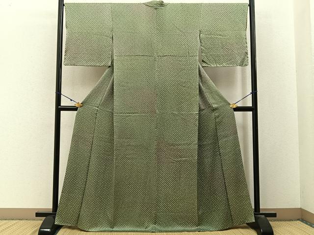 平和屋着物■上質な小紋 総絞り 菱文様 そごう百貨店扱い 正絹 逸品 BAAY3180hj