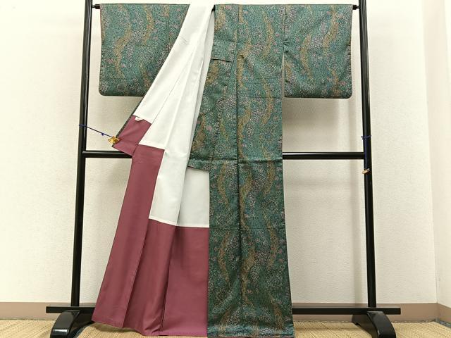平和屋着物■小紋 正倉院花文 洗える着物 BAAY3184hj