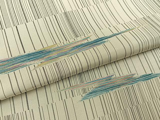 平和屋着物■上質なお召 霞文 正絹 逸品 BAAY3187hj