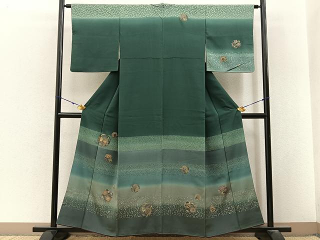 平和屋着物■訪問着 刺繍 花丸文 暈し染め 金彩 正絹 逸品 BAAY3191hj