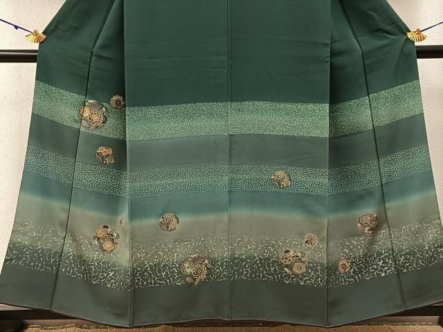平和屋着物■訪問着 刺繍 花丸文 暈し染め 金彩 正絹 逸品 BAAY3191hj