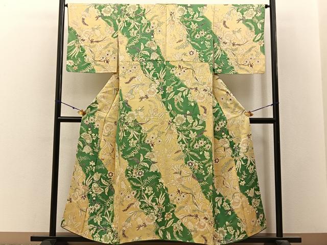 平和屋着物■上質な小紋 更紗草花文 正絹 逸品 BAAY3204hj