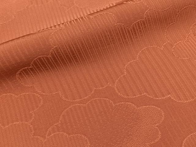 平和屋着物■上質な色無地 雲重ね地紋 紅樺色 正絹 逸品 BAAY3206hj