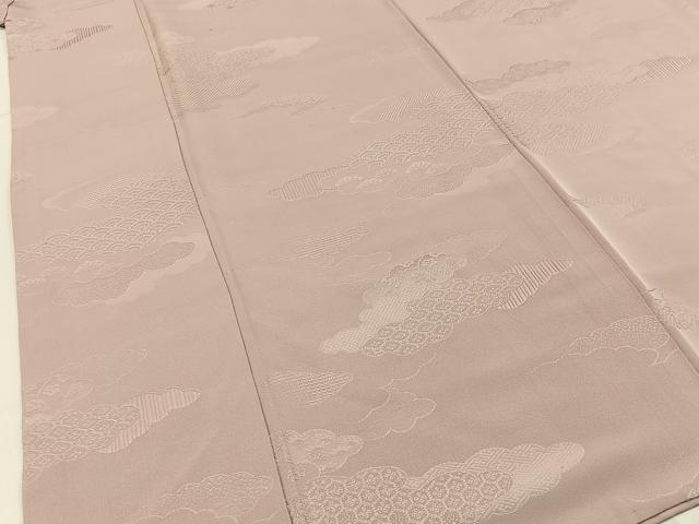 平和屋着物■上質な色無地 雲取有職地紋 灰桜色 正絹 逸品 BAAY3209hj