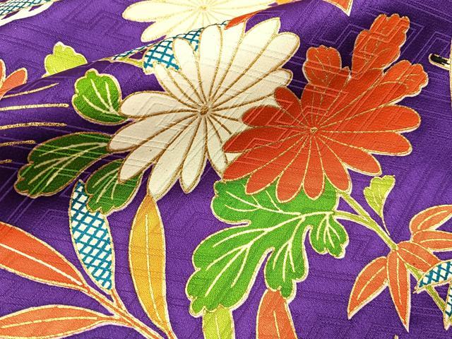 平和屋着物■豪華振袖 駒刺繍 松竹梅御所車花文 金彩 正絹 逸品 BAAY3212hj