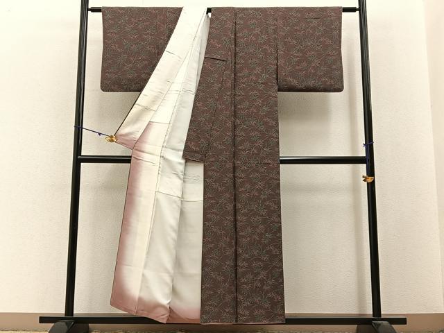平和屋着物■上質な小紋 笹竹文 正絹 逸品 BAAY3217hj