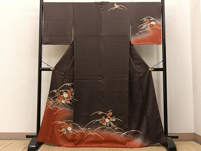 平和屋着物■訪問着 花蝶文 暈し染め 金彩 正絹 逸品 BAAY3218hj