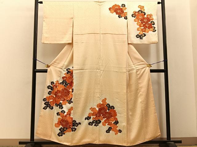 平和屋着物■訪問着 駒刺繍 舞花文 暈し染め 金彩 正絹 逸品 BAAY3228hj