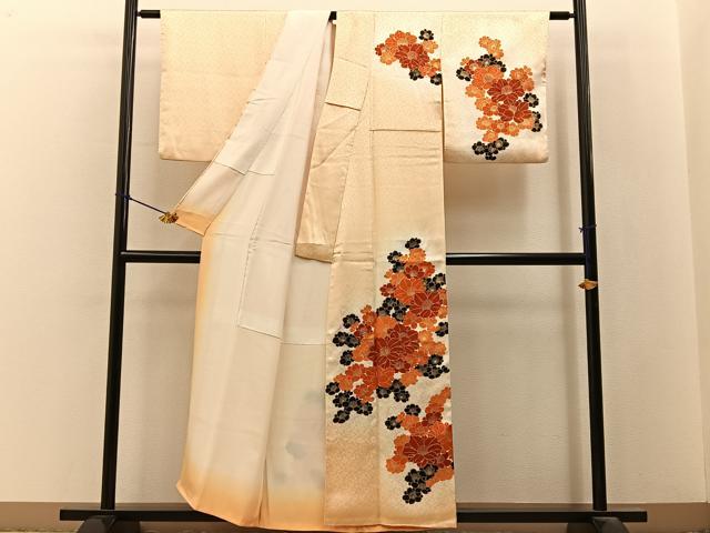 平和屋着物■訪問着 駒刺繍 舞花文 暈し染め 金彩 正絹 逸品 BAAY3228hj