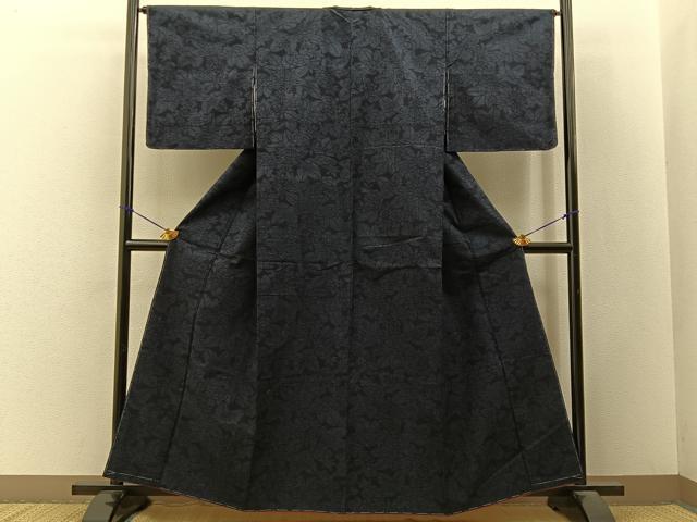 平和屋着物■結城紬 花尽くし 正絹 逸品 未使用 BAAY3239hj