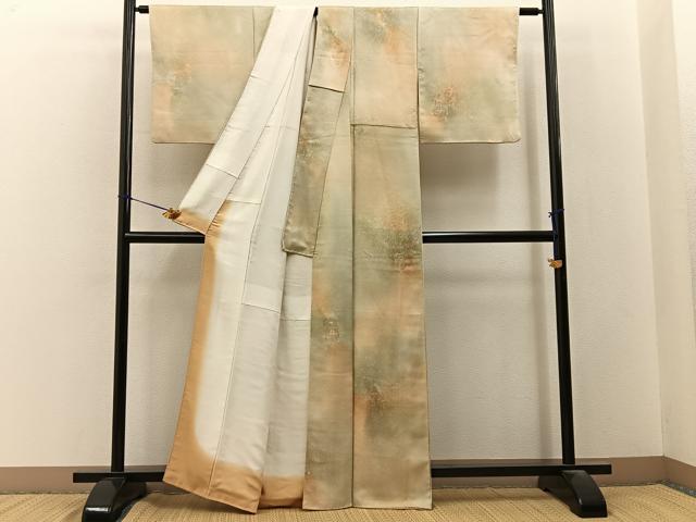 平和屋着物■上質な小紋 霞文 暈し染め 正絹 逸品 BAAY3242hj