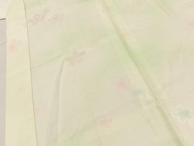 平和屋着物■長襦袢 無双仕立て 桜地紋 暈し染め 正絹 逸品 BAAY3246hj