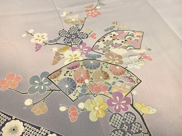 平和屋着物■訪問着 地紙枝花文 暈し染め 金銀彩 正絹 逸品 BAAY3263hj