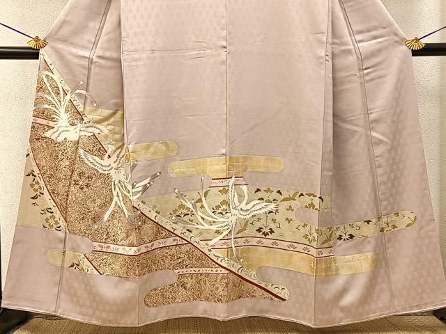 平和屋着物■豪華色留袖 鳳凰花文 金彩 正絹 逸品 BAAY3267hj