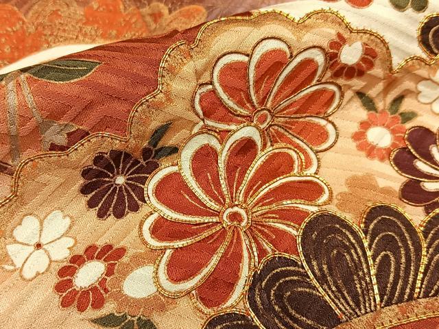 平和屋着物■豪華振袖 駒刺繍 浜松花文 暈し染め 金彩 正絹 逸品 BAAY3269hj
