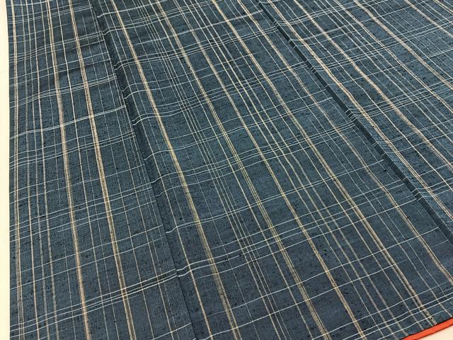 平和屋着物■上質な紬 格子柄 正絹 逸品 BAAY3271hj