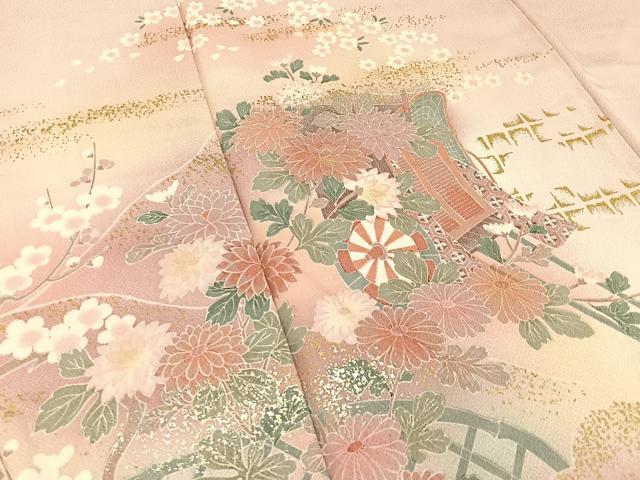 平和屋着物■訪問着 御所車花文 暈し染め 金銀彩 正絹 逸品 BAAY3274hj