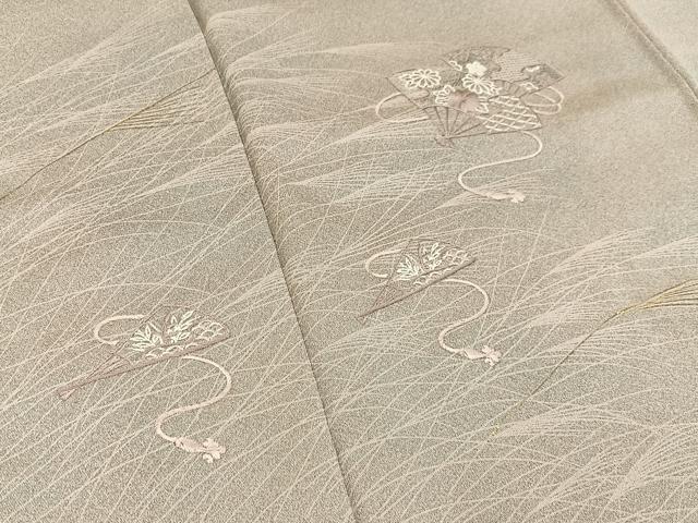 平和屋着物■訪問着 刺繍 扇面花文 金彩 銀糸 正絹 逸品 BAAY3279hj
