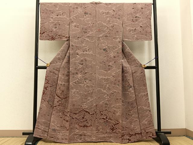 平和屋着物■訪問着 辻が花 鬼しぼ縮緬 正絹 逸品 未使用 BAAY3281hj