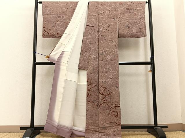 平和屋着物■訪問着 辻が花 鬼しぼ縮緬 正絹 逸品 未使用 BAAY3281hj