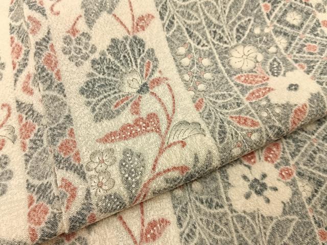 平和屋着物■上質な小紋 辻が花 鬼しぼ縮緬 正絹 逸品 BAAY3285hj