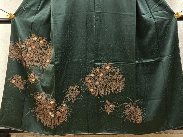 平和屋着物■訪問着 刺繍 草花文 金彩 正絹 逸品 BAAY3287hj
