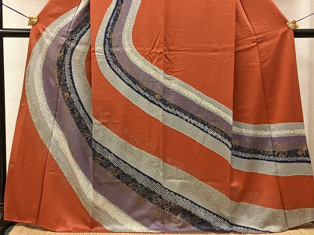 平和屋着物■訪問着 絞り 流線花文 金彩 正絹 逸品 BAAY3295hj