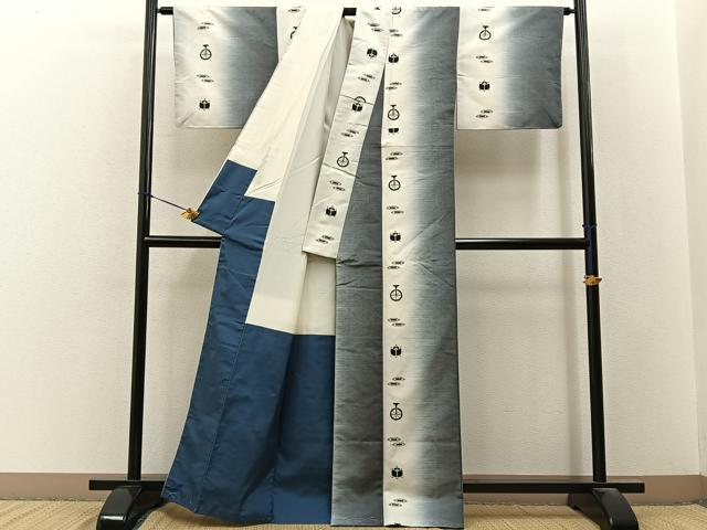 平和屋着物■上質な紬 器物文 正絹 逸品 未使用 BAAY3307hj