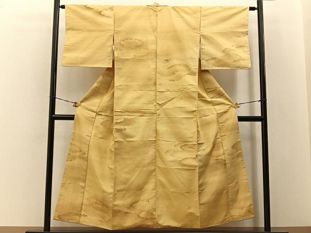 平和屋着物■上質な小紋 紬地 雲重ね文 正絹 逸品 BAAY3321hj
